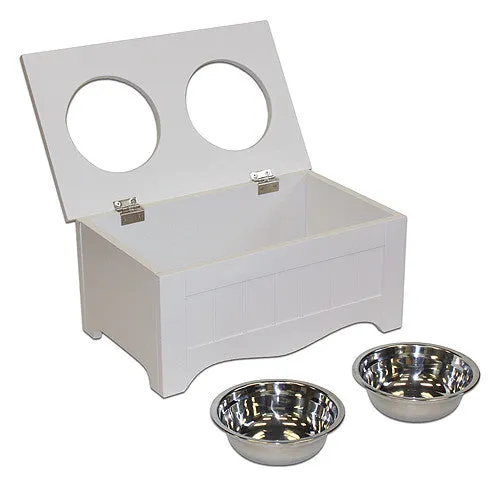 APetProject Small Winter White Pet Food Server & Storage Box *Also available in Chocolate Brown* - LIMIT 1 PER ORDER