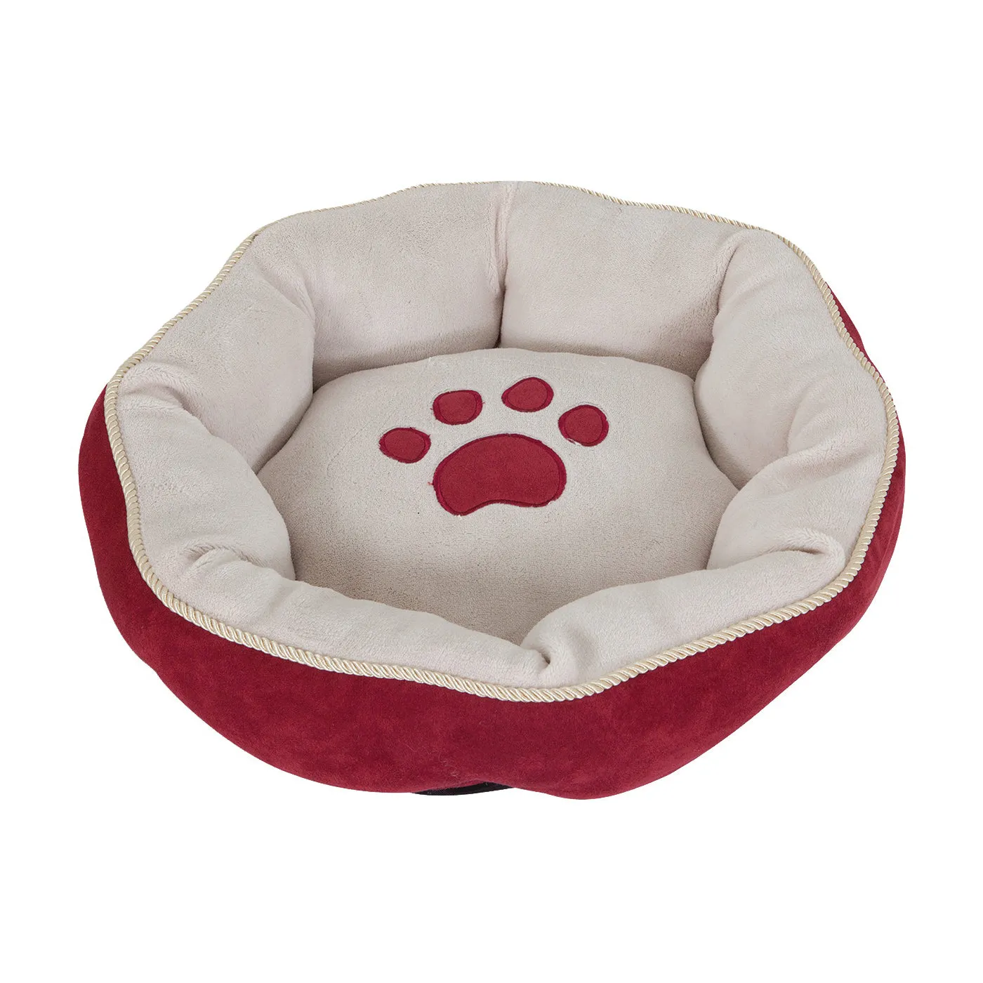 Aspenpet 26947/26542 Pillow Pet Bed, 18 in L, 18 in W, Round, Polyester Fill, Fabric Cover, Assorted