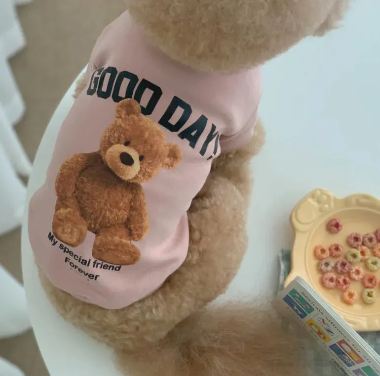 Bear Pattern Dog Clothes for Small Dogs | Adorable Puppy Clothes and Pet Cat Vest | Costumes for Poodle, Teddy, Bichon, Yorkie, Chihuahua, French Bulldog