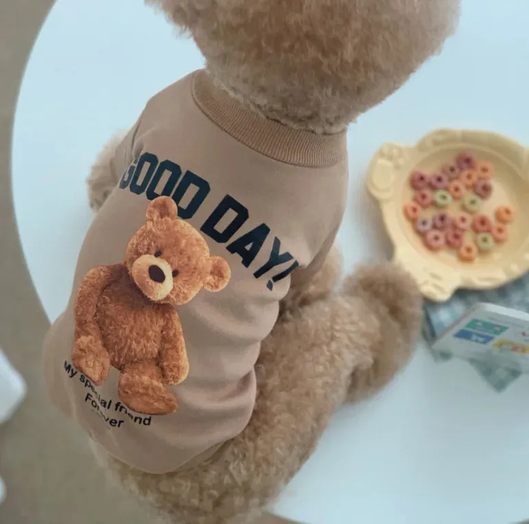 Bear Pattern Dog Clothes for Small Dogs | Adorable Puppy Clothes and Pet Cat Vest | Costumes for Poodle, Teddy, Bichon, Yorkie, Chihuahua, French Bulldog