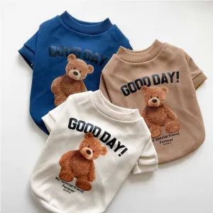 Bear Pattern Dog Clothes for Small Dogs | Adorable Puppy Clothes and Pet Cat Vest | Costumes for Poodle, Teddy, Bichon, Yorkie, Chihuahua, French Bulldog