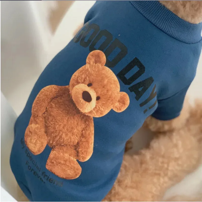 Bear Pattern Dog Clothes for Small Dogs | Adorable Puppy Clothes and Pet Cat Vest | Costumes for Poodle, Teddy, Bichon, Yorkie, Chihuahua, French Bulldog