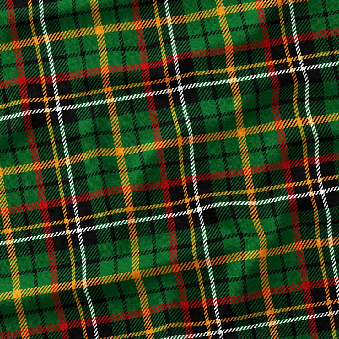 Christmas Green Plaid Waterproof Canvas, remnant 50cm
