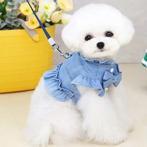 Denim Pet Top with D Ring Hook