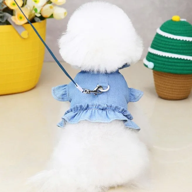 Denim Pet Top with D Ring Hook