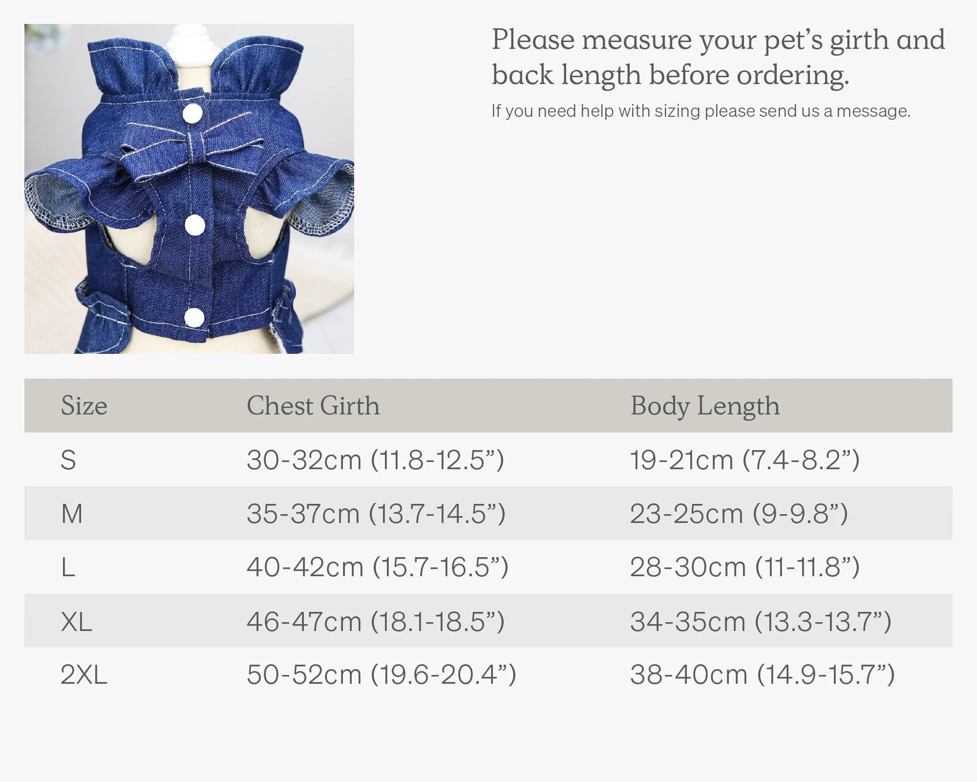 Denim Pet Top with D Ring Hook