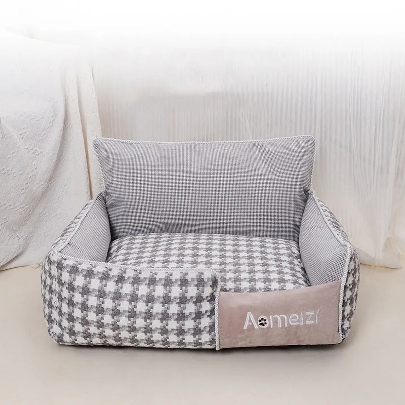 Dog Beds Warm Sleeping Cotton Puppy Bed Washable Detachable Oxford