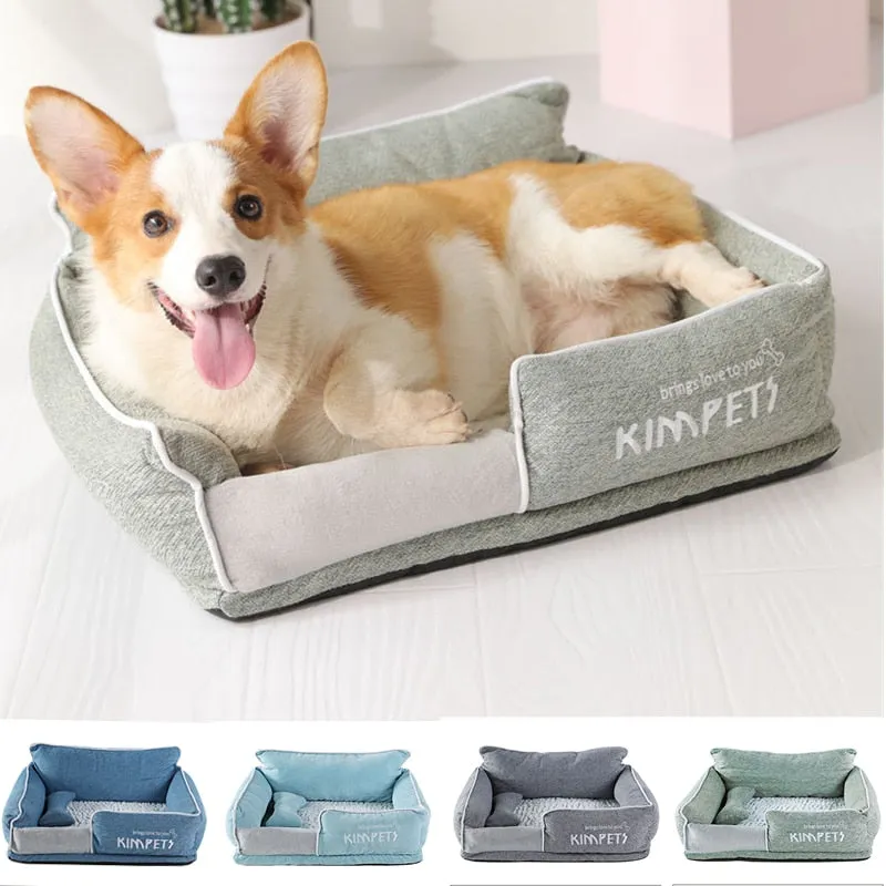 Dog Beds Warm Sleeping Cotton Puppy Bed Washable Detachable Oxford