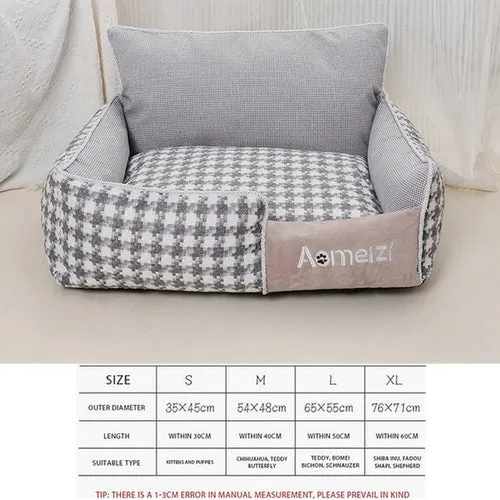Dog Beds Warm Sleeping Cotton Puppy Bed Washable Detachable Oxford
