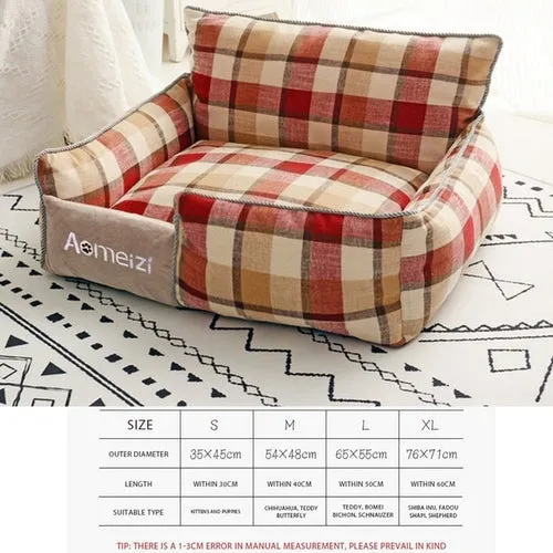 Dog Beds Warm Sleeping Cotton Puppy Bed Washable Detachable Oxford