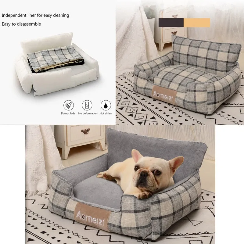 Dog Beds Warm Sleeping Cotton Puppy Bed Washable Detachable Oxford
