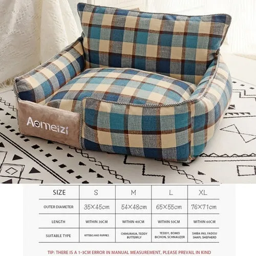 Dog Beds Warm Sleeping Cotton Puppy Bed Washable Detachable Oxford