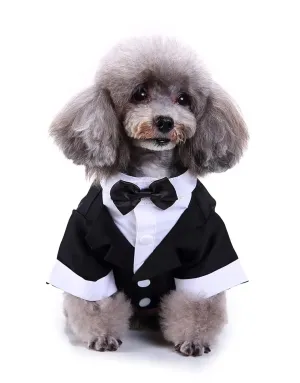 Dog Wedding Outfit | Pet Party Wear | Black Tuxedo