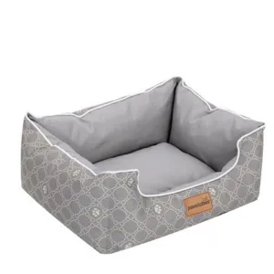 Fremantle Walled Grey Oxford Pet Bed - 55cm x 45cm x 20cm