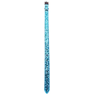 Glitter Dog Collar Large Blue - Adjustable Sparkly Durable Pet Accessory