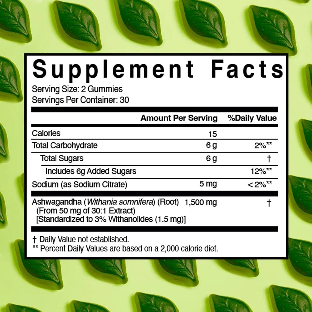 GrandeGUMMIES Ashwagandha Mood Booster Gummy (60 Count)