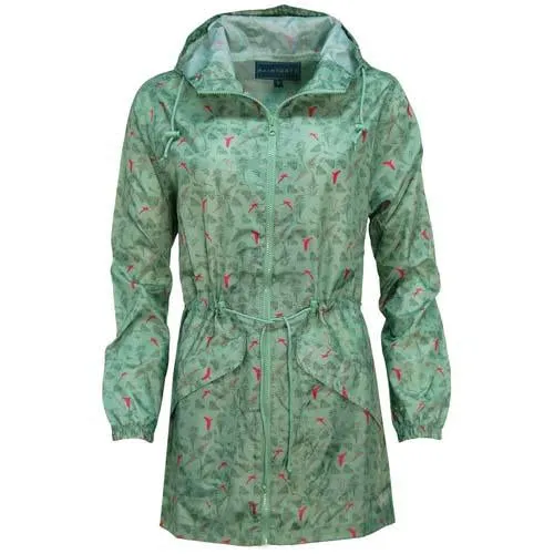 Ladies Patterned Hooded Waterproof Raincoats Jackets