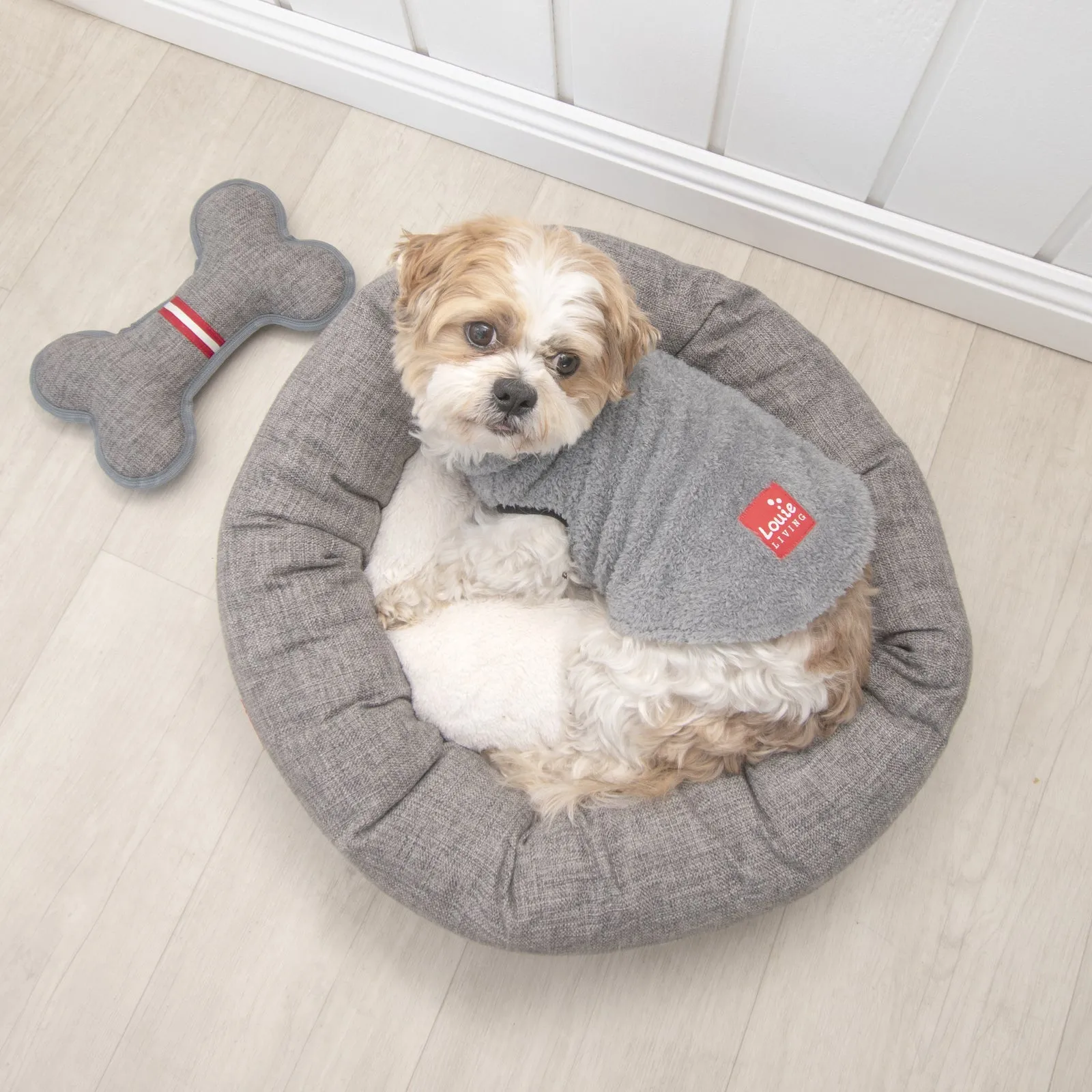 Louie Living | Donut Lounger Pet Bed - Grey