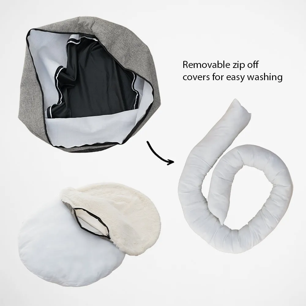 Louie Living | Donut Lounger Pet Bed - Grey