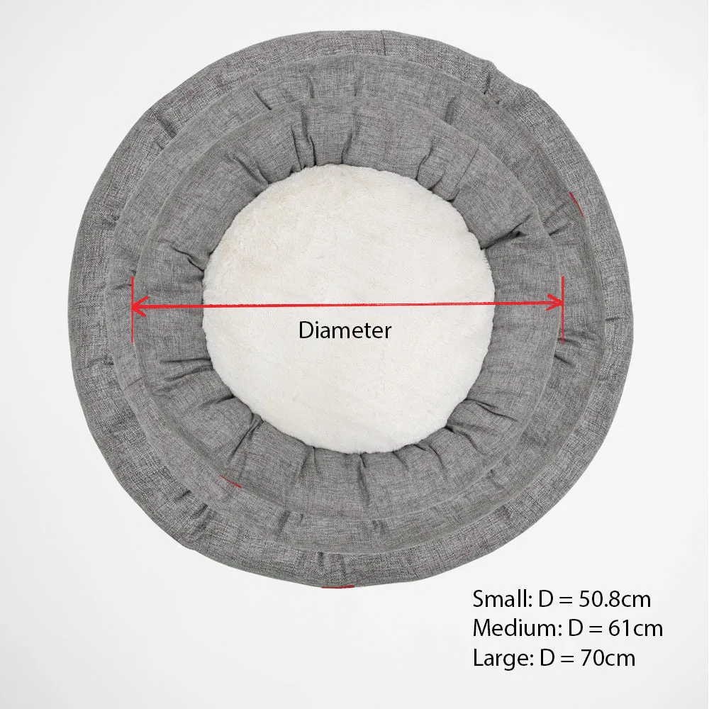 Louie Living | Donut Lounger Pet Bed - Grey