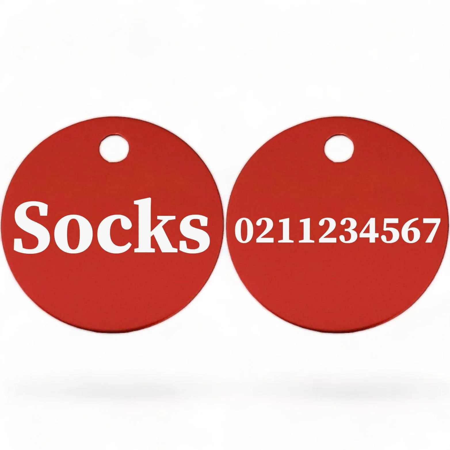 Name Front & Number Back | Round Aluminium | Cat & Kitten ID Pet Tag