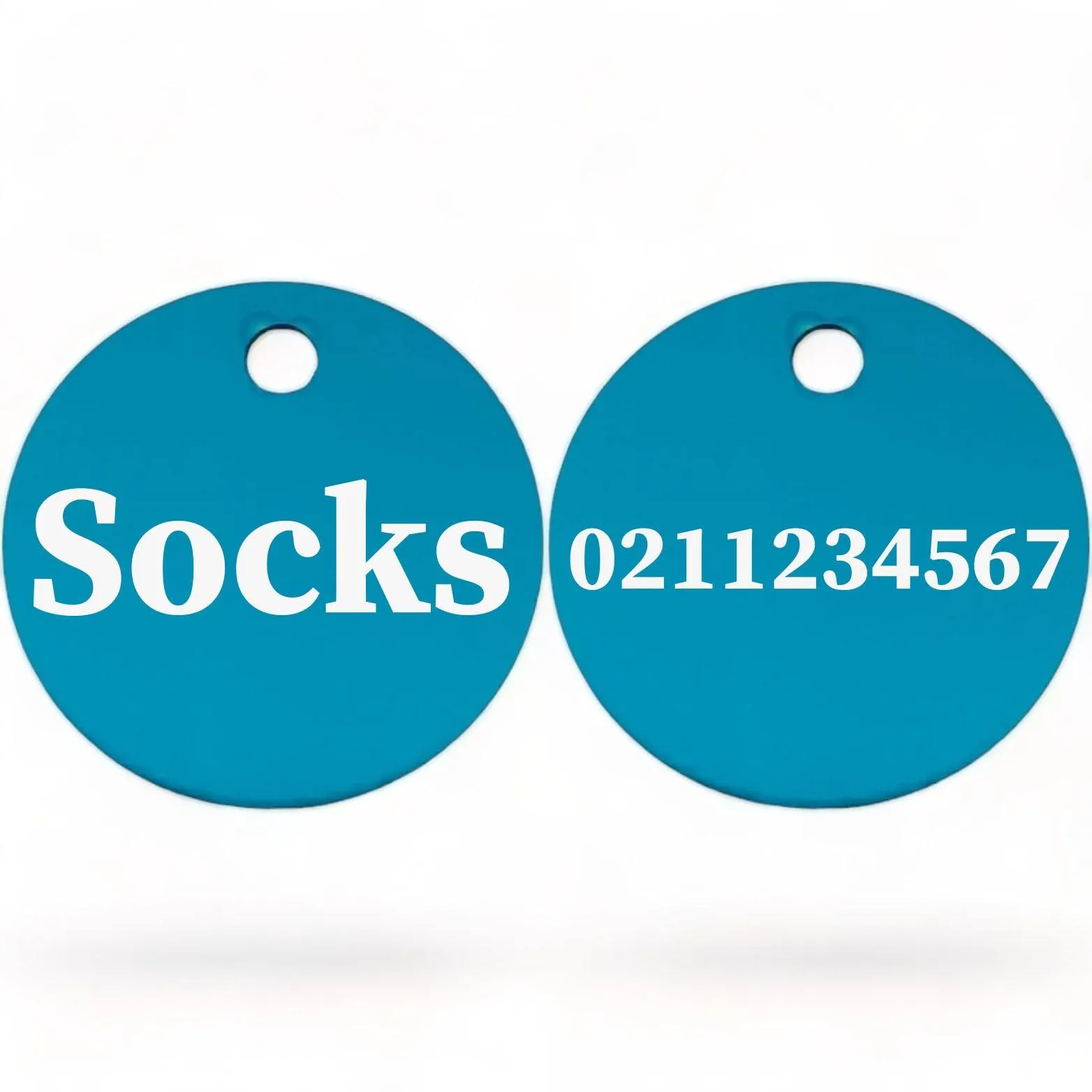 Name Front & Number Back | Round Aluminium | Cat & Kitten ID Pet Tag