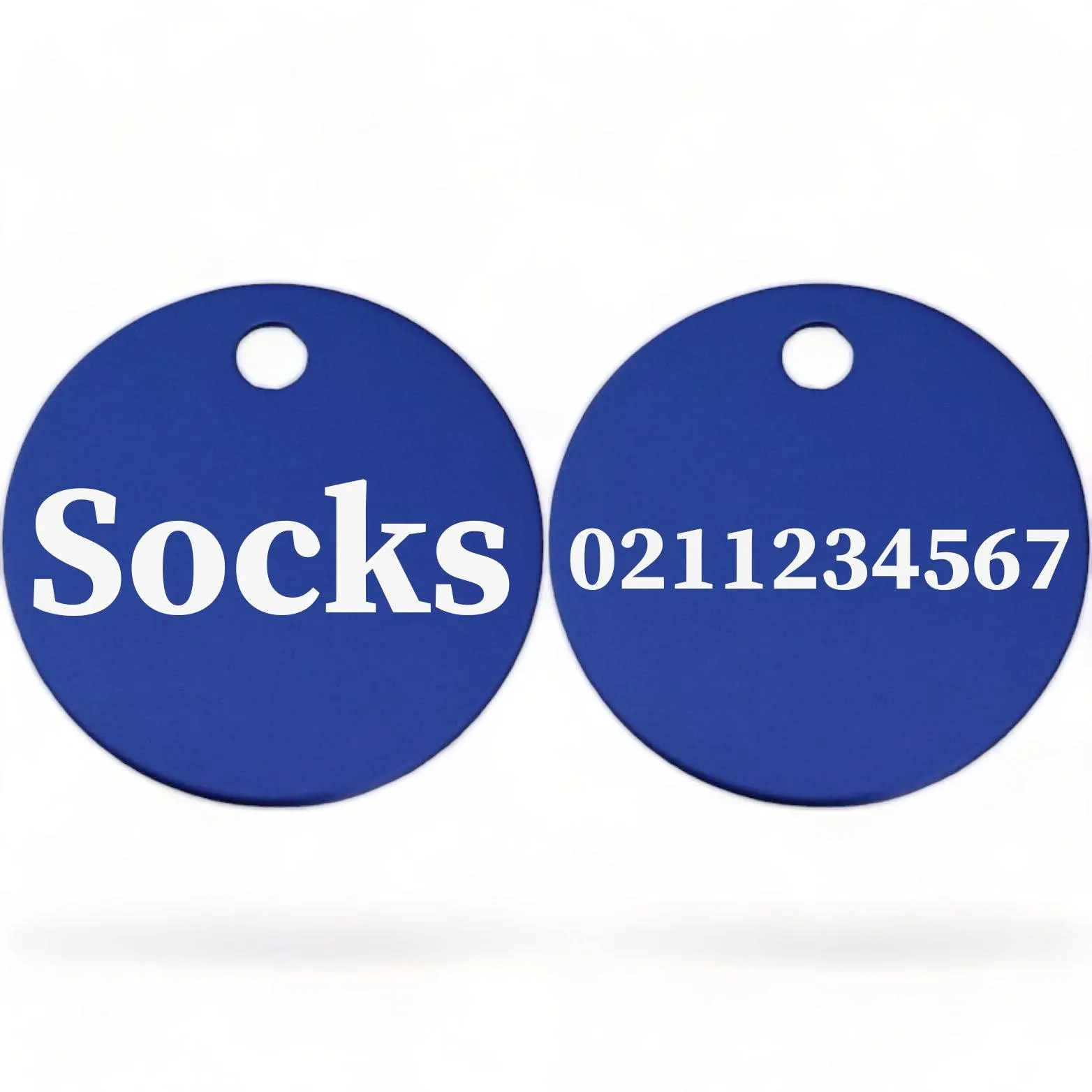 Name Front & Number Back | Round Aluminium | Cat & Kitten ID Pet Tag