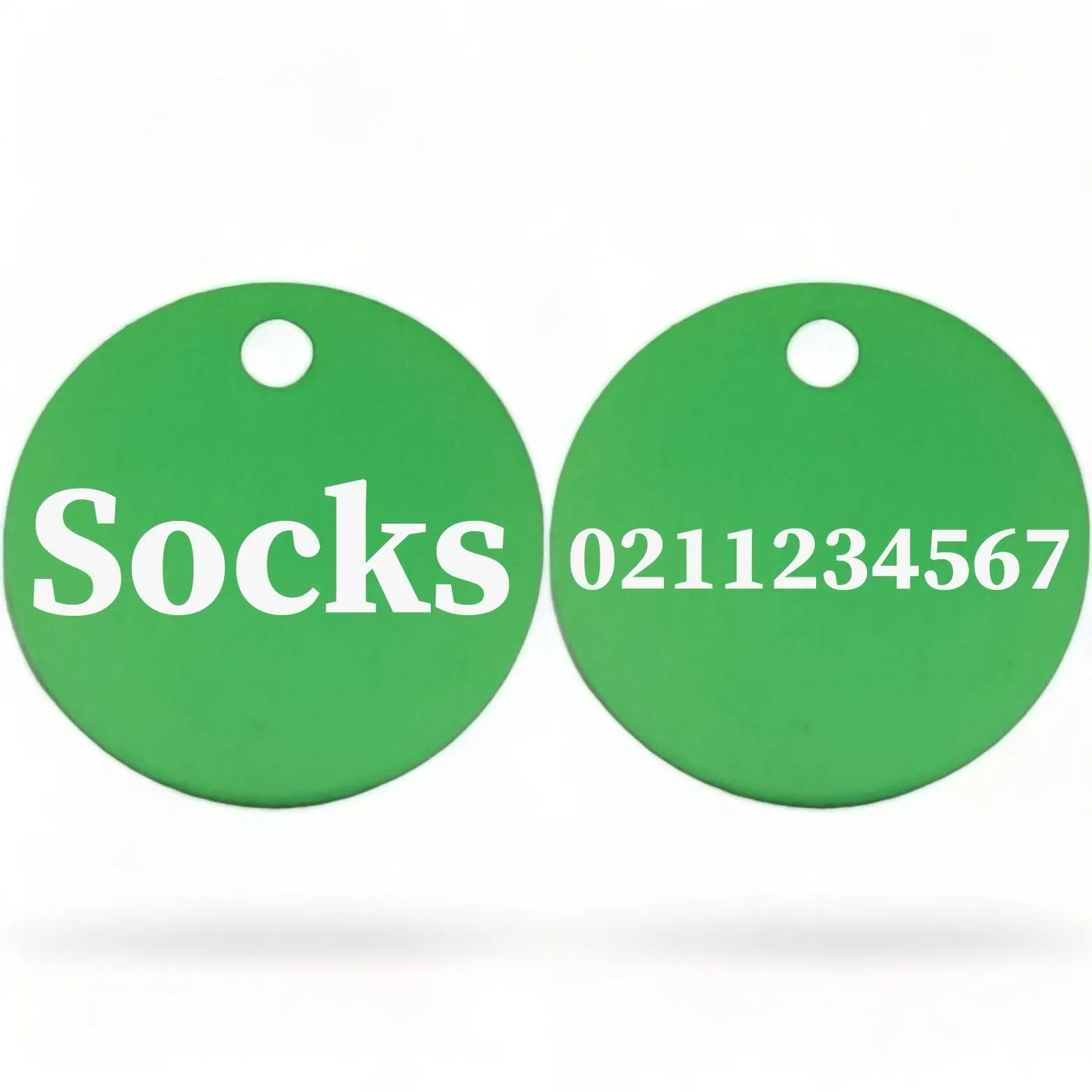 Name Front & Number Back | Round Aluminium | Cat & Kitten ID Pet Tag