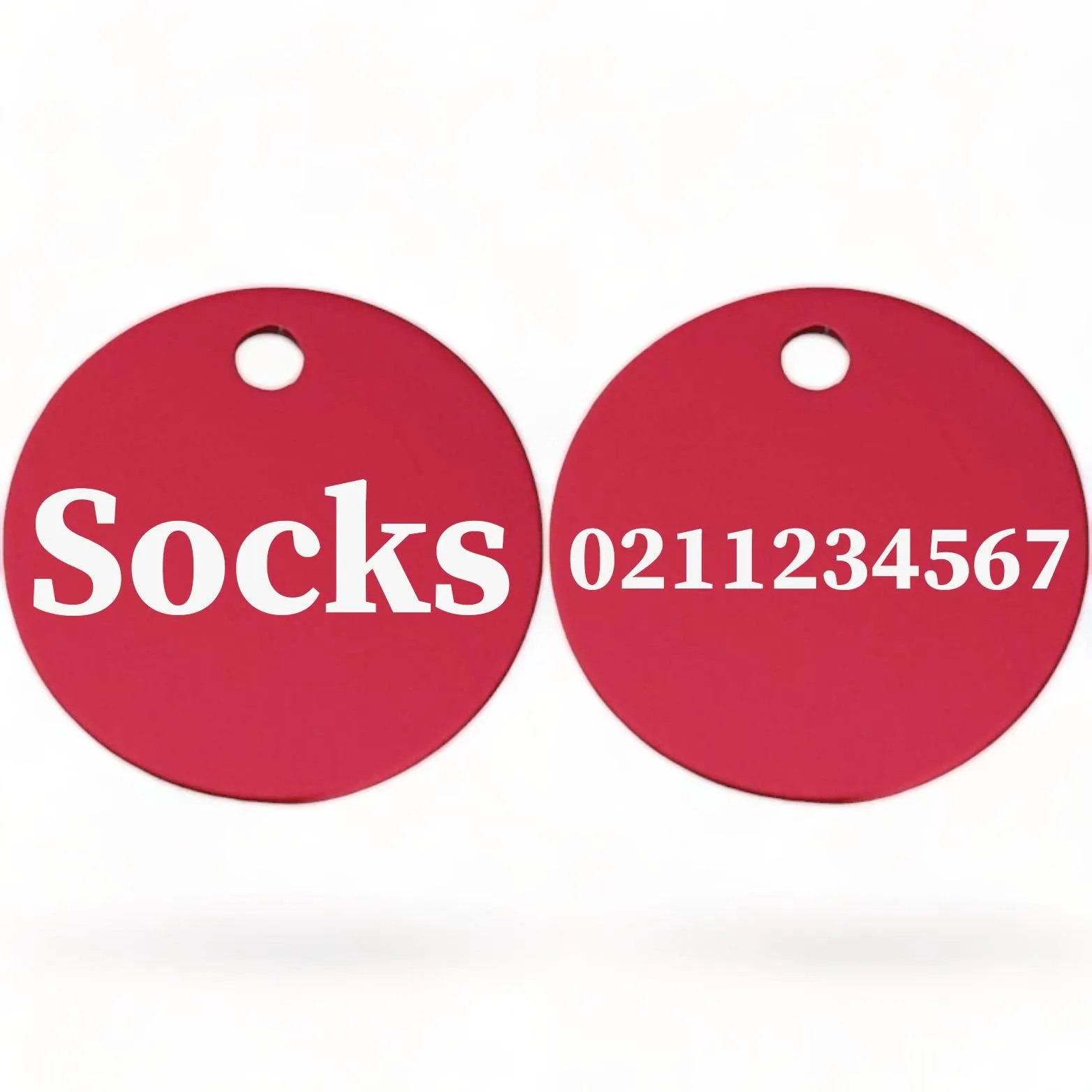 Name Front & Number Back | Round Aluminium | Cat & Kitten ID Pet Tag