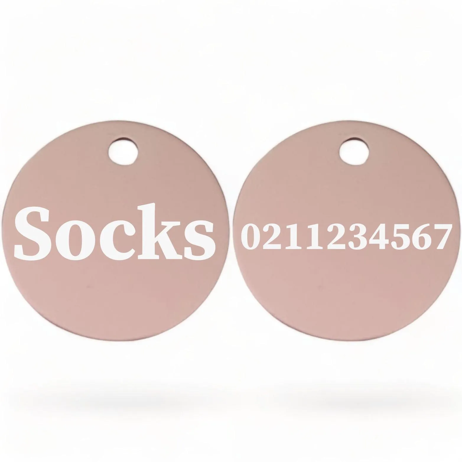 Name Front & Number Back | Round Aluminium | Cat & Kitten ID Pet Tag