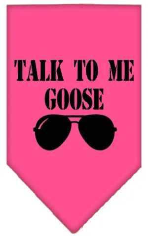 Talk To Me Goose Screen Print Pet Bandana Bright Pink Small