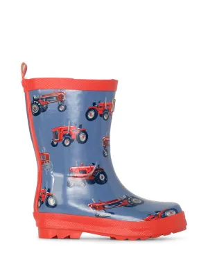 Vintage Tractors Shiny Gumboots