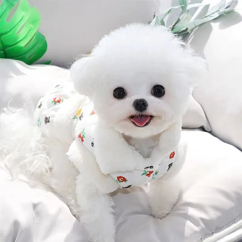 Winter Chic: Pet Harness Vest with Coat - Stylish Dog Clothes for Yorkies, Shih Tzus, Pomeranians, Maltese, Bichons, and Poodles