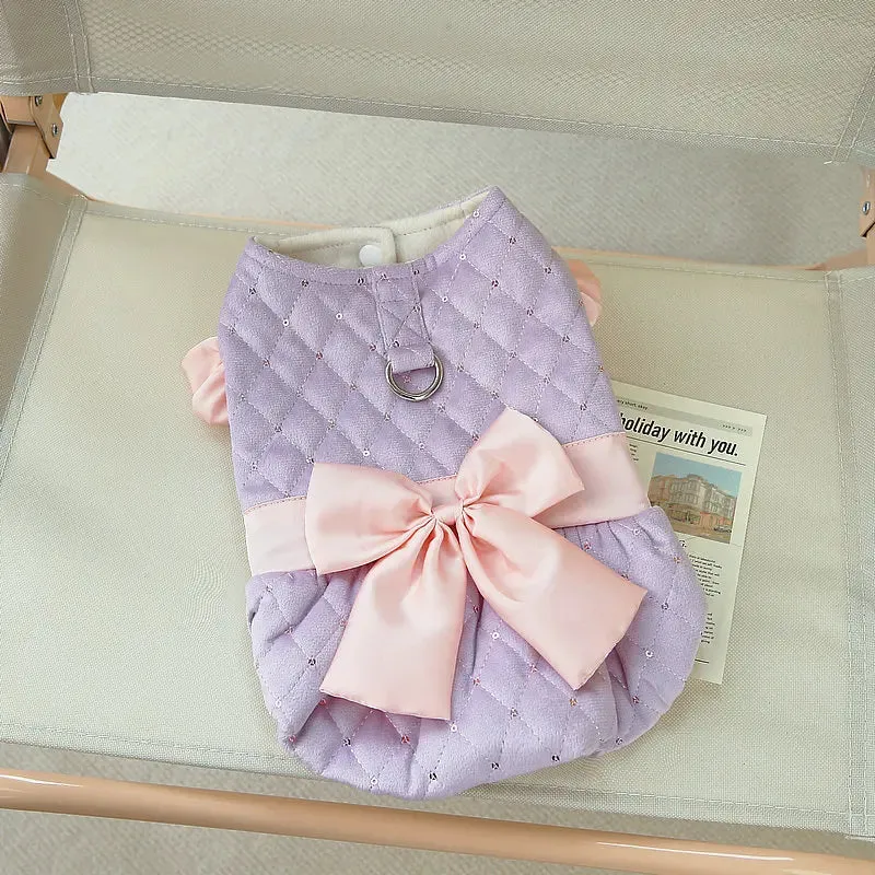 Winter Chic: Pet Harness Vest with Coat - Stylish Dog Clothes for Yorkies, Shih Tzus, Pomeranians, Maltese, Bichons, and Poodles