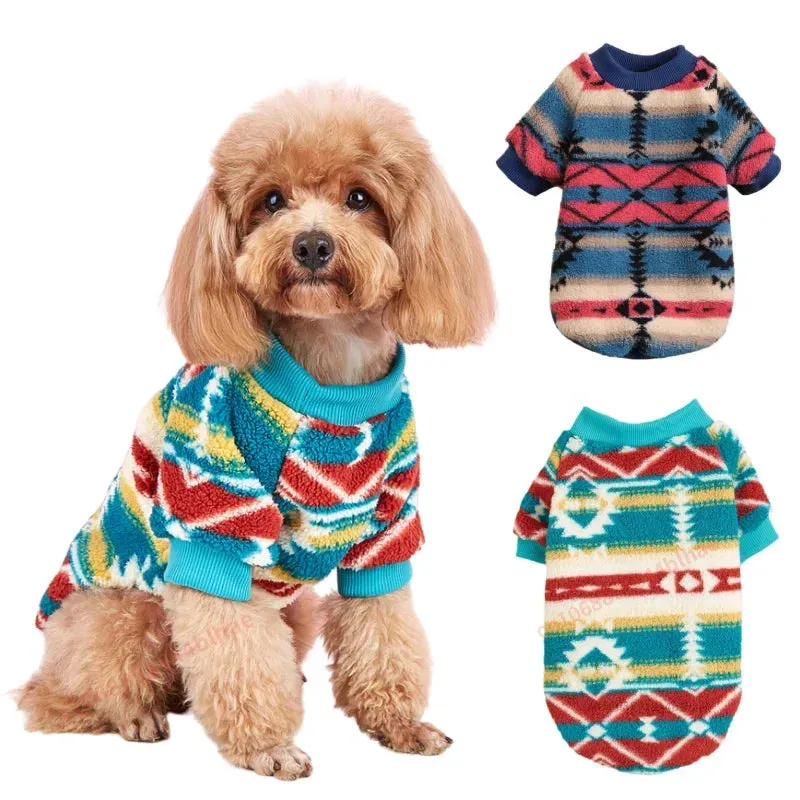 Winter Warm Fleece Pet Dog Clothes - Stylish and Cozy Sweatshirts for Small to Medium Dogs