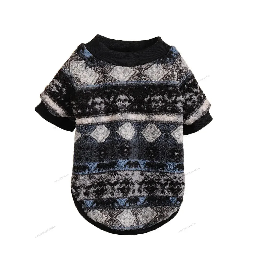 Winter Warm Fleece Pet Dog Clothes - Stylish and Cozy Sweatshirts for Small to Medium Dogs